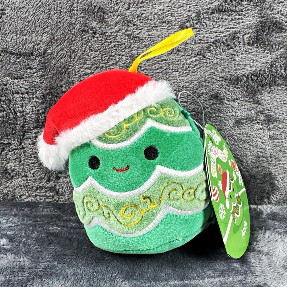Squishmallows Andy Christmas Hanging Decorative Ornament, Polyester Ball 5 in